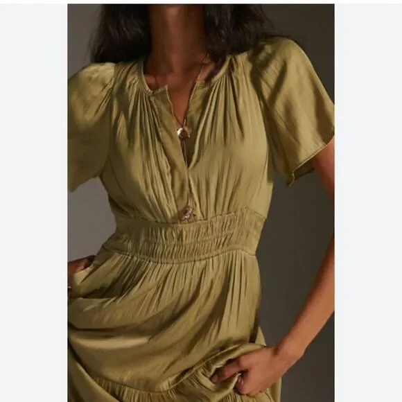 Anthropologie The Somerset Collection by Anthropologie Gold Maxi Dress